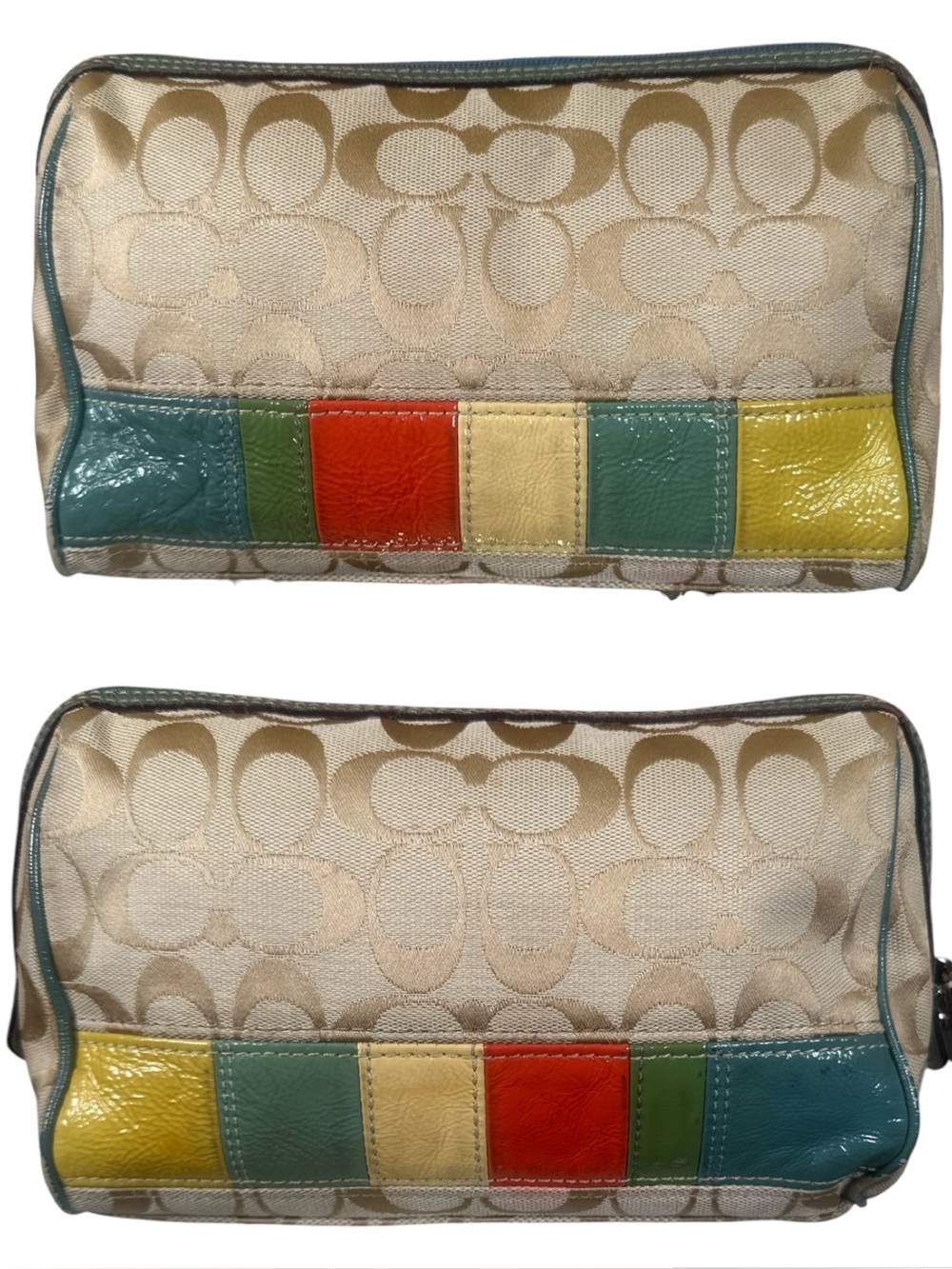 COACH Vintage Signature Multi Stripe Demi Crossbody with Matching Cosmetic Pouch - Picture 13 of 17